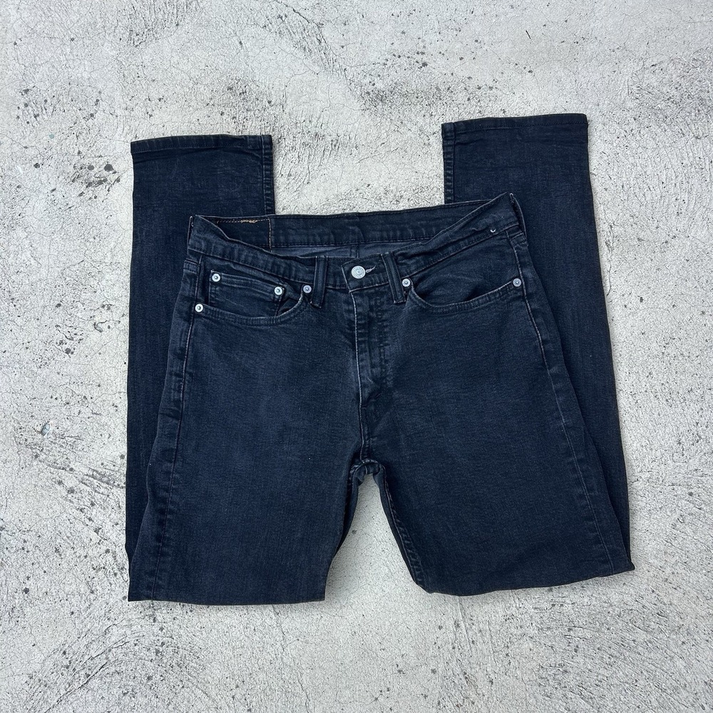 Levis 514 Jeans Mens 34x32 Straight Leg Black Stretch Denim Casual 5-Pocket